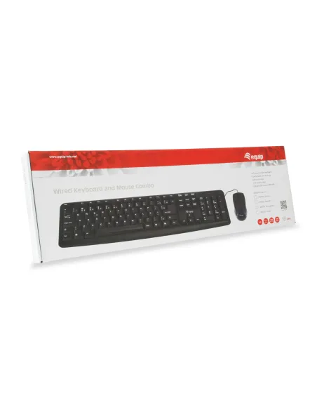 Equip 245201 teclado Ratón incluido Oficina USB QWERTY Español Negro