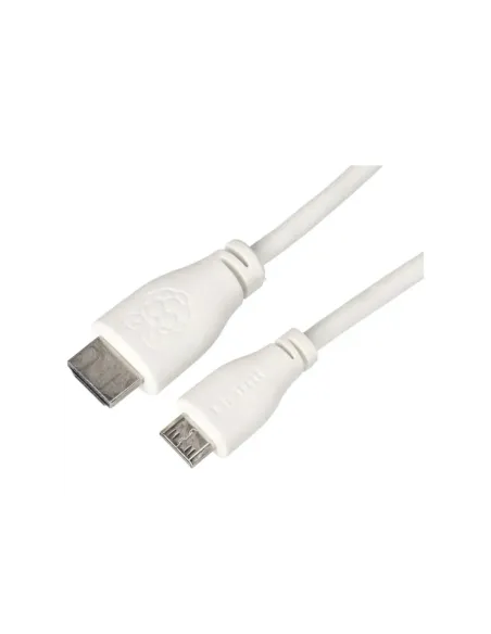 Cable oficial raspberry micro hdmi a hdmi 1m color blanco