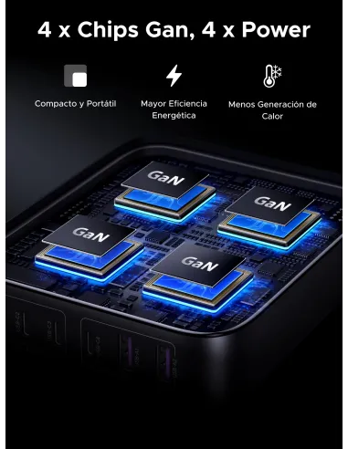 Ugreen Nexode Universal Negro, Gris Corriente alterna Carga rápida Interior