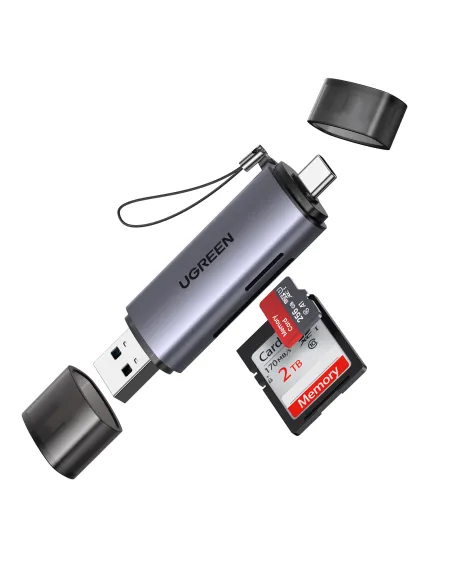 Ugreen 50706 lector de tarjeta USB Micro-USB Plata
