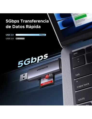 Ugreen 50706 lector de tarjeta USB Micro-USB Plata