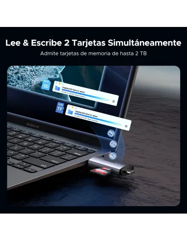 Ugreen 50706 lector de tarjeta USB Micro-USB Plata