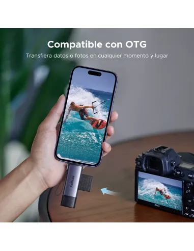 Ugreen 50706 lector de tarjeta USB Micro-USB Plata