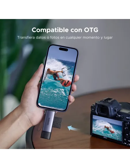 Ugreen 50706 lector de tarjeta USB Micro-USB Plata