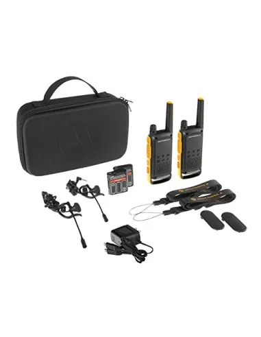 Motorola T82 Extreme Twin Pack two-way radios 16 canales Negro, Naranja