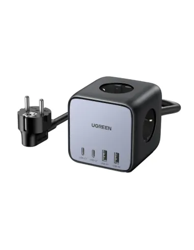 Ugreen Diginest Cube 7-in-1 3 salidas AC Tipo C 1,8 m 4 3680 W Negro