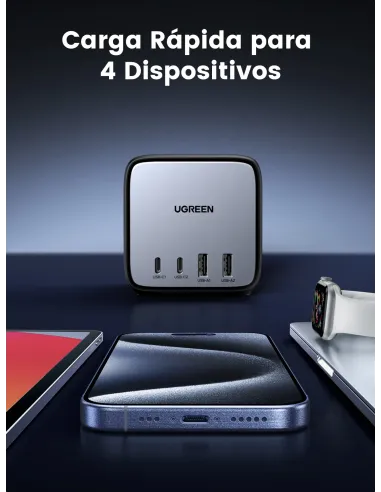 Ugreen Diginest Cube 7-in-1 3 salidas AC Tipo C 1,8 m 4 3680 W Negro