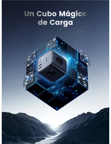 Ugreen Diginest Cube 7-in-1 3 salidas AC Tipo C 1,8 m 4 3680 W Negro