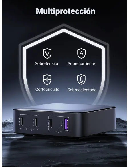 Ugreen Nexode Universal Gris Corriente alterna Carga rápida Interior