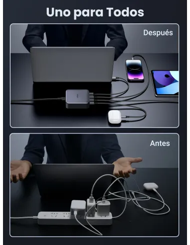 Ugreen Nexode Universal Gris Corriente alterna Carga rápida Interior