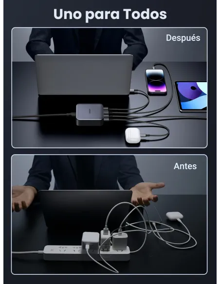 Ugreen Nexode Universal Gris Corriente alterna Carga rápida Interior