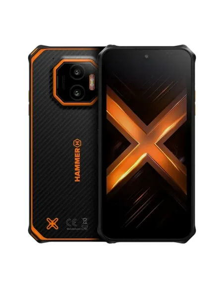 Telefono movil smartphone rugerizado hammer energy x2 5g - 8gb -  256gb -  6 pulgadas -  negro - naranja