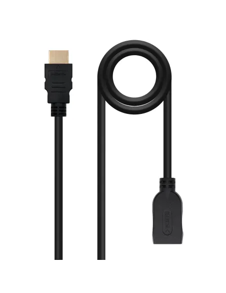 Nanocable Cable HDM 2.0 Prolongador A M-A H, Negro, 2 m