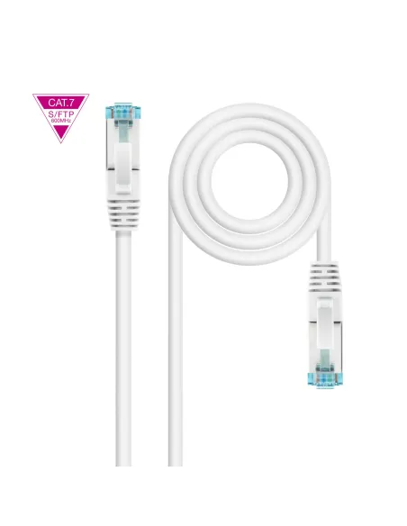 Nanocable Cable de Red Cat.7 600MHZ LSZH SFTP PIMF AWG26, Blanco, 25 cm