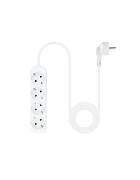Nanocable Regleta de Enchufes con 4 Tomas, 1.4 m, Blanco