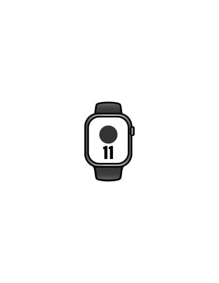 Apple Watch Series 11/ GPS/ Cellular/ 42mm/ Titanio Natural/ Correa Deportiva Negra (S/M)
