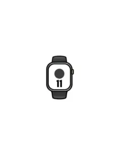 Apple Watch Series 11/ GPS/ Cellular/ 42mm/ Titanio Negro/ Pizarra Correa Deportiva Negro (S/M)