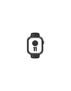 Apple Watch Series 11/ GPS/ Cellular/ 46mm/ Titanio Negro Pizarra/ Correa Deportiva Negra S/M
