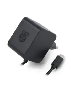 Fuente de alimentacion cargador raspberry pi 5 usb c 27 w color negro