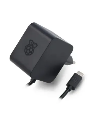 Fuente de alimentacion cargador raspberry pi 5 usb c 27 w color negro