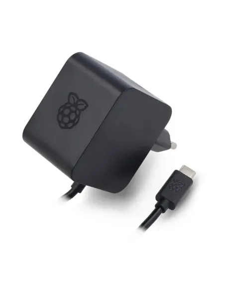 Fuente de alimentacion cargador raspberry pi 5 usb c 27 w color negro