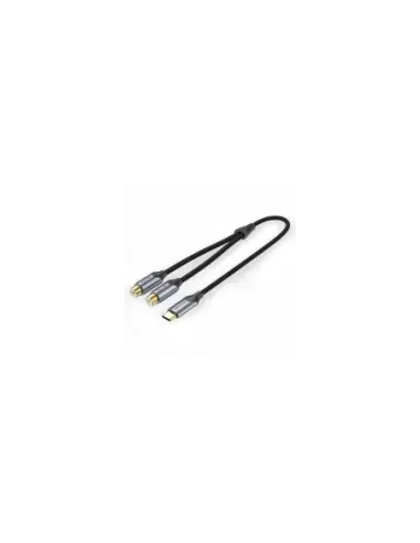 Cable Conversor Vention BGVHG/ 2x RCA Hembra - USB Tipo-C Macho/ 1.5m/ Gris