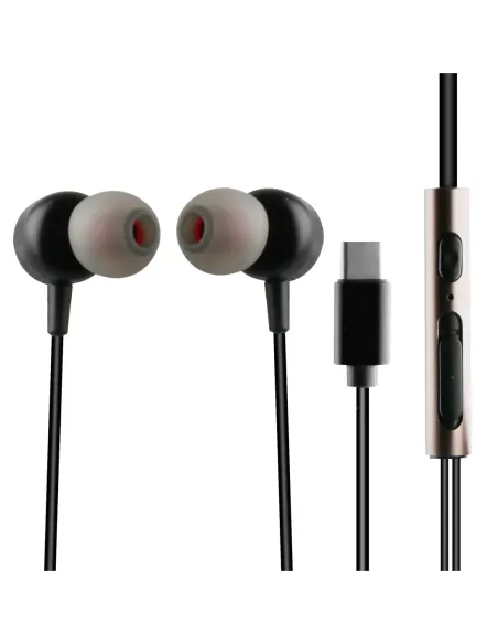 Auriculares muvit m1c usb tipo c negro