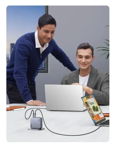 Ugreen Nexode Pro 160W GaN Charger with USB-C Cable Universal Negro, Gris Corriente alterna Carga rápida Interior