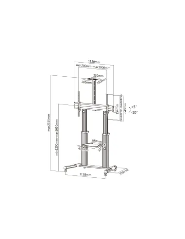 Equip 650605 60-100» Pantalla Telescópica Ultragrande Carro LFD