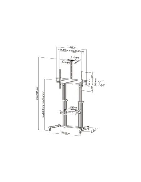 Equip 650605 60-100» Pantalla Telescópica Ultragrande Carro LFD