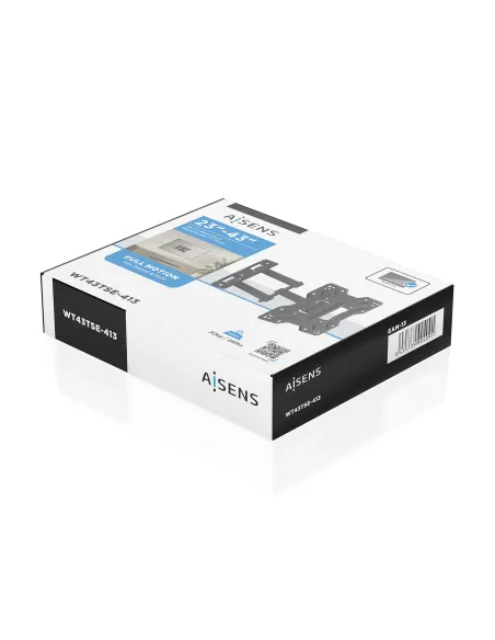 AISENS Soporte Eco Giratorio, Inclinable Para Monitor TV 30kg (3 Pivotes) De 23"-43", Negro