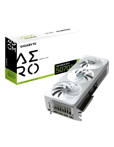 GIGABYTE GeForce RTX 5070 Ti AERO OC 16G Tarjeta Gráfica - 16GB GDDR7, 256 bits, PCI-E 5.0, 2588 MHz Core Clock, 3 x DP 2.1a, 1