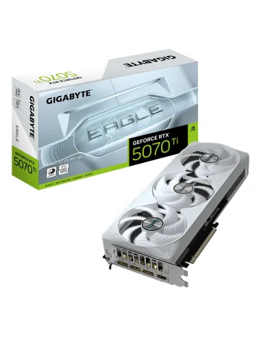 GIGABYTE GeForce RTX 5070 Ti EAGLE OC ICE SFF 16G Tarjeta Gráfica - 16GB GDDR7, 256 bits, PCI-E 5.0, 2542 MHz Core Clock, 3 x