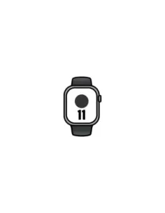 Apple Watch Series 11/ GPS/ 42mm/ Gris Espacial/ Correa Deportiva Negra (S/M)