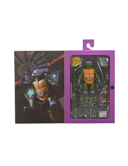 Figura neca teenage mutant ninja turtles cartoon ultimate donatello vhs scale action 18cm