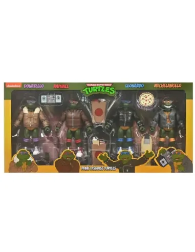 Figura neca teenage mutant ninja turtles cartoon punk turtles pack 4 scale action 18cm