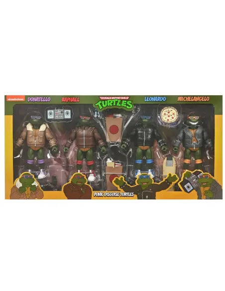 Figura neca teenage mutant ninja turtles cartoon punk turtles pack 4 scale action 18cm