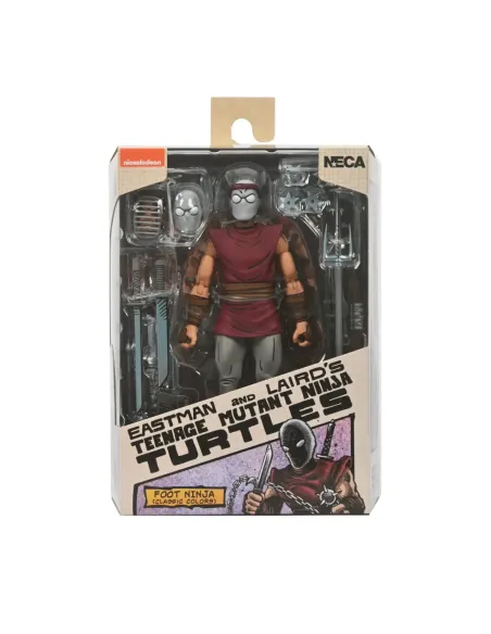 Figura neca teenage mutant ninja turtles mirage comics foot ninja classic colors scale action 18cm