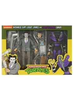 Figura neca teenage mutant ninja turtles business suit casey jones & split foot soldier pack 2 scale action 18cm