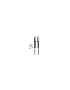 Cable qcharx prague usb tipo c - 2m - aleacion de aluminio negro cordon de tela suave