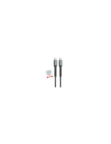 Cable qcharx prague usb tipo c - 2m - aleacion de aluminio negro cordon de tela suave