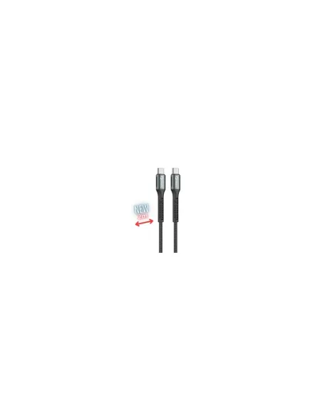 Cable qcharx prague usb tipo c - 2m - aleacion de aluminio negro cordon de tela suave