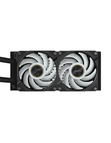 GIGABYTE AORUS WATERFORCE X II 240 Refrigerador de CPU líquido AIO - 2x ventiladores ARGB de 120 mm, pantalla LCD a todo color,