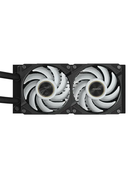 GIGABYTE AORUS WATERFORCE X II 240 Refrigerador de CPU líquido AIO - 2x ventiladores ARGB de 120 mm, pantalla LCD a todo color,