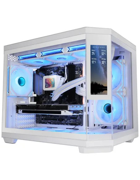Mars Gaming MC3TCORELCDMW carcasa de ordenador Mini Tower Blanco