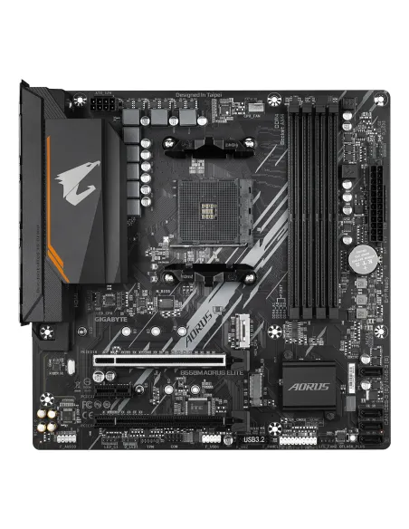 GIGABYTE B550M AORUS ELITE Placa base - Procesadores AMD Ryzen 5000, VRM de 5+3 fases, hasta 4733 MHz DDR4, 1xPCIe 4.0 + 1xPCIe