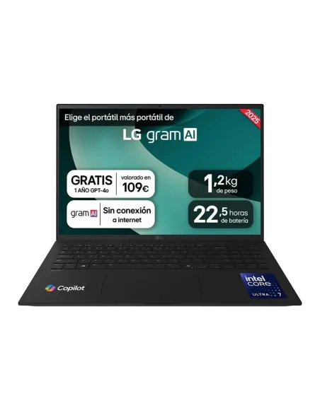 Portatil lg 16zd90t - g.ax88b u7 - 255h -  32gb -  ssd 1tb -  16 pulgadas -  freedos