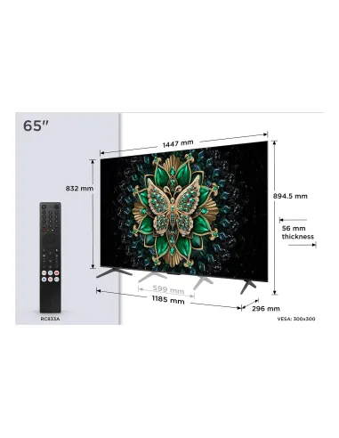 TCL C6K 65C6K Televisor 165,1 cm (65") 4K Ultra HD Smart TV Wifi Metálico