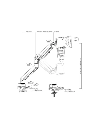 Equip Soporte de escritorio para monitor de 17«-49», negro