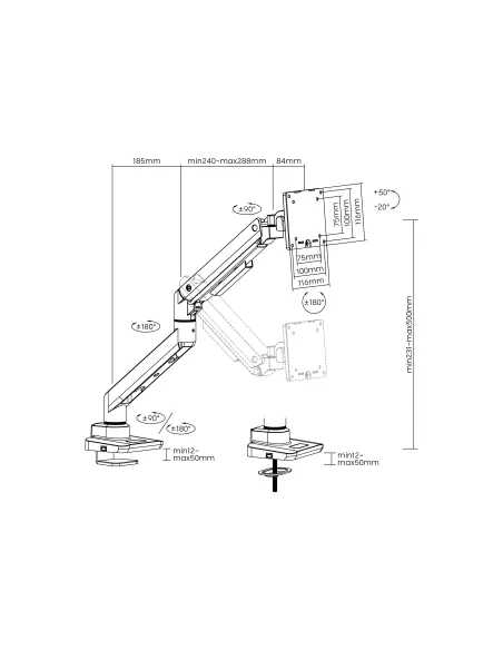 Equip Soporte de escritorio para monitor de 17«-49», negro